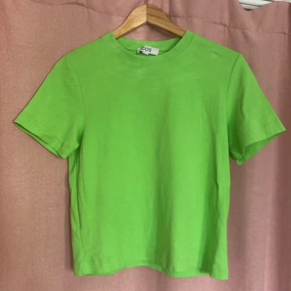 Cos Heavyweight Neon Green T-Shirt - Picture 2 of 4